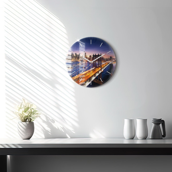 Orologio rotondo New York e il tramonto