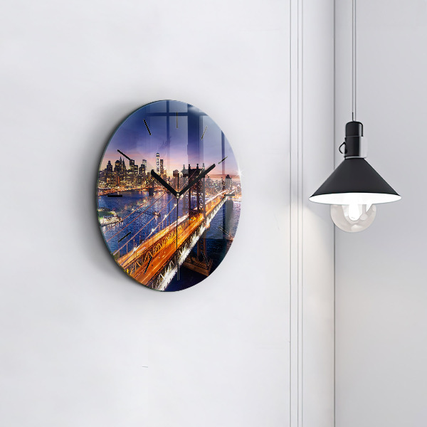 Orologio rotondo New York e il tramonto