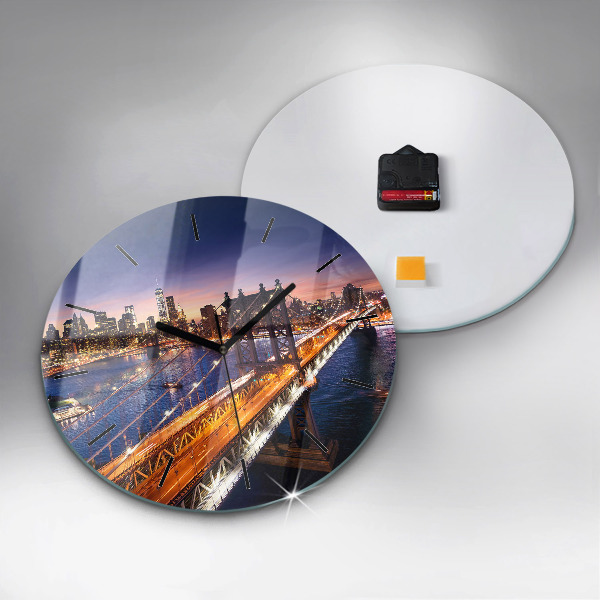 Orologio rotondo New York e il tramonto