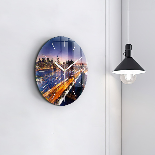 Orologio rotondo New York e il tramonto