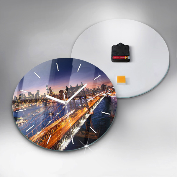 Orologio rotondo New York e il tramonto