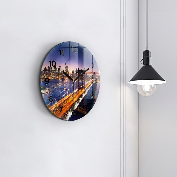 Orologio rotondo New York e il tramonto