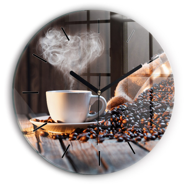 Orologio rotondo Una tazza di caffè