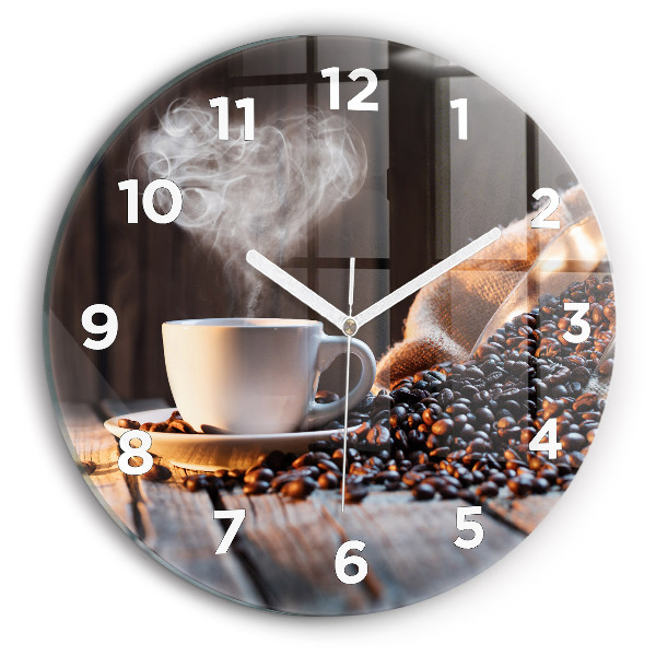 Orologio rotondo Una tazza di caffè