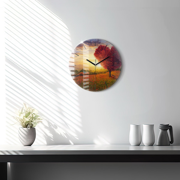 Orologio rotondo Albero del cuore dell'amore