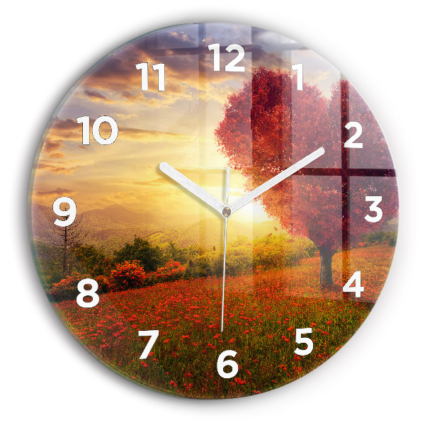 Orologio rotondo Albero del cuore dell'amore