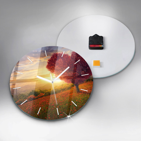 Orologio rotondo Albero del cuore dell'amore