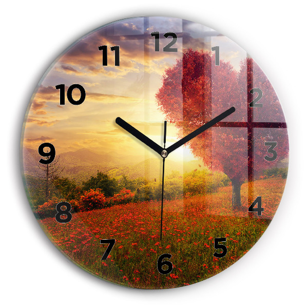 Orologio rotondo Albero del cuore dell'amore