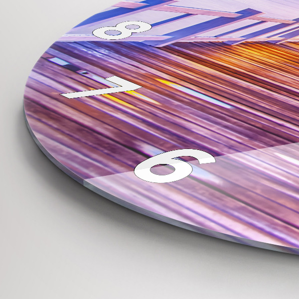 Orologio rotondo Il ponte del porto di sera