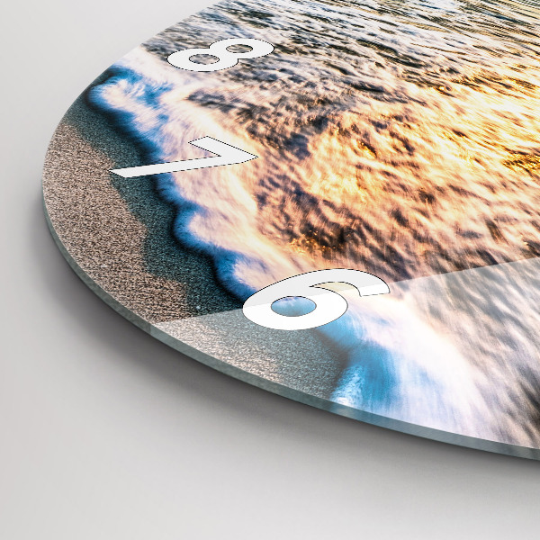 Orologio rotondo Spiaggia, mare e sabbia