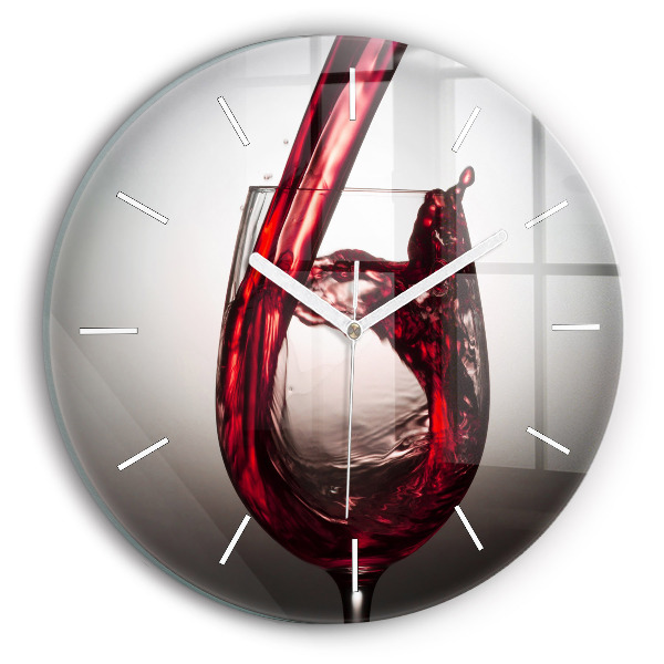 Orologio rotondo Bicchiere di vino
