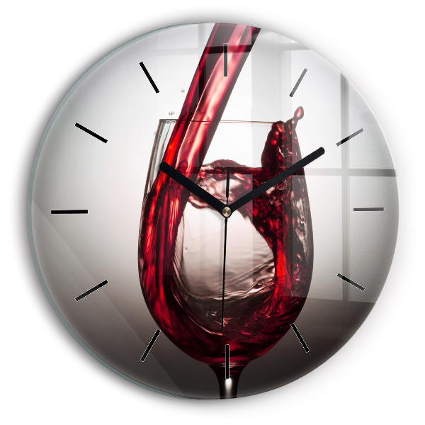Orologio rotondo Bicchiere di vino