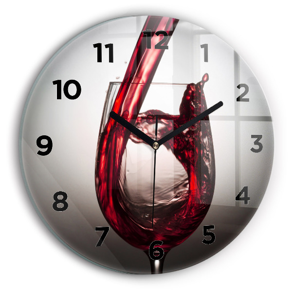 Orologio rotondo Bicchiere di vino
