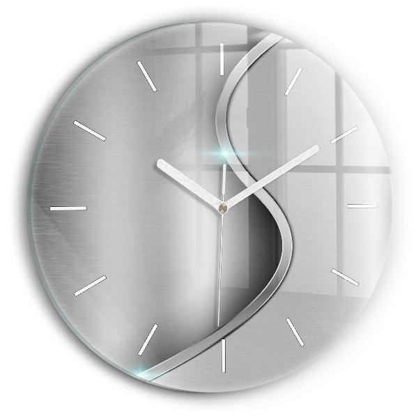 Orologio rotondo Astrazione di metallo grigio