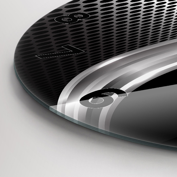 Orologio rotondo in vetro Astrazione del metallo nero