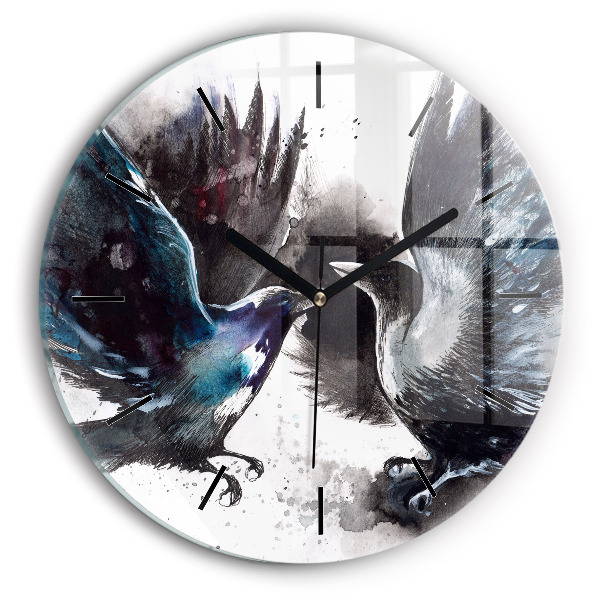 Orologio rotondo Uccelli dipinti