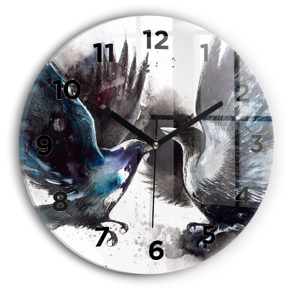 Orologio rotondo Uccelli dipinti
