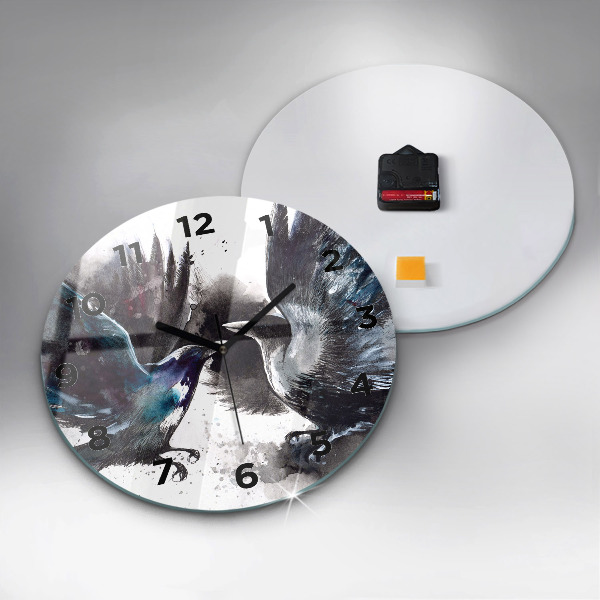 Orologio rotondo Uccelli dipinti
