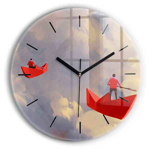 Orologio rotondo Navi di carta