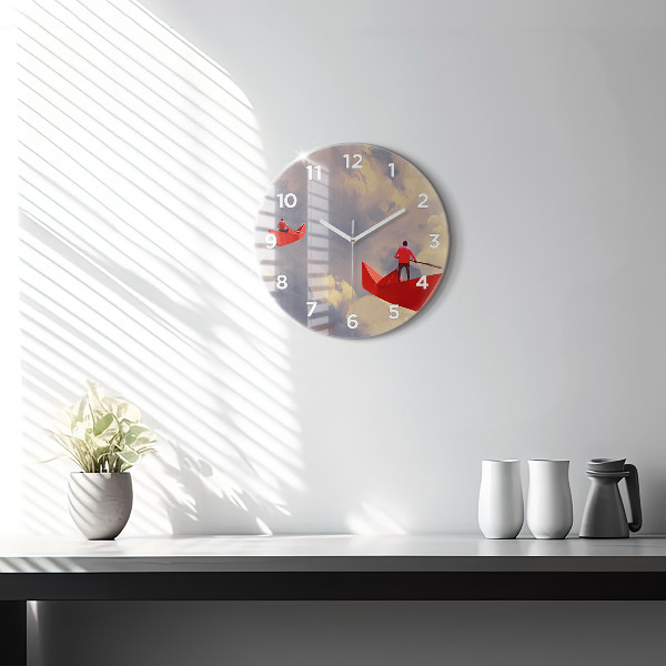 Orologio rotondo Navi di carta