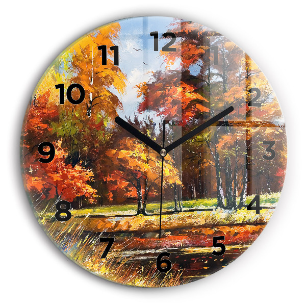 Orologio rotondo Paesaggio autunnale con un fiume
