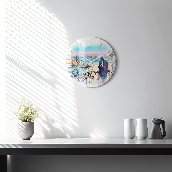 Orologio rotondo Persone in acquerello