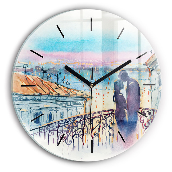 Orologio rotondo Persone in acquerello