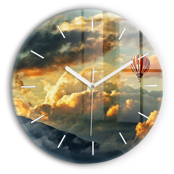 Orologio rotondo Volo in mongolfiera tra le nuvole