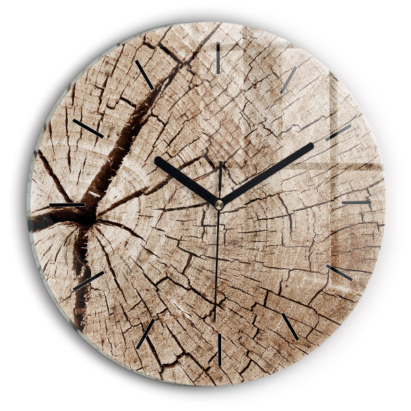 Orologio rotondo Vecchio ceppo di legno