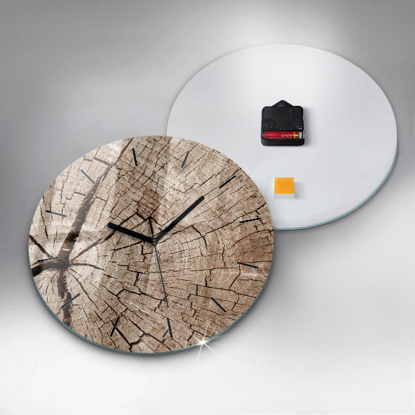 Orologio rotondo Vecchio ceppo di legno