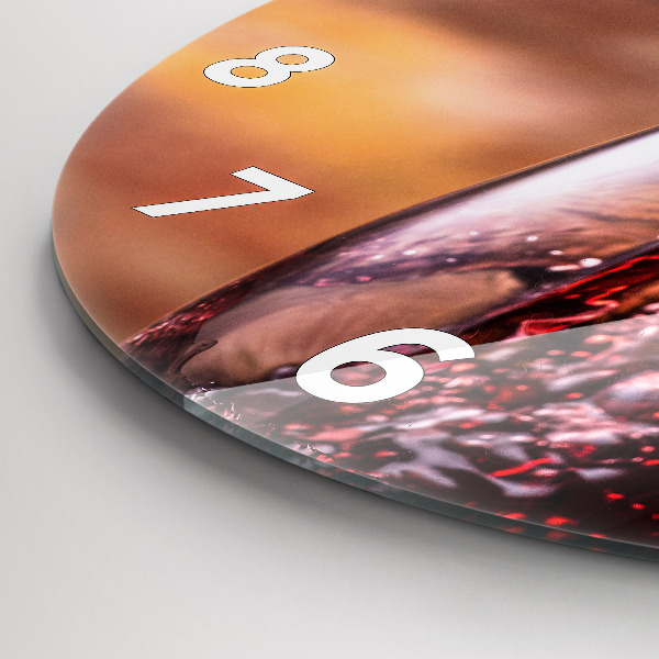 Orologio rotondo Un bicchiere di vino rosso