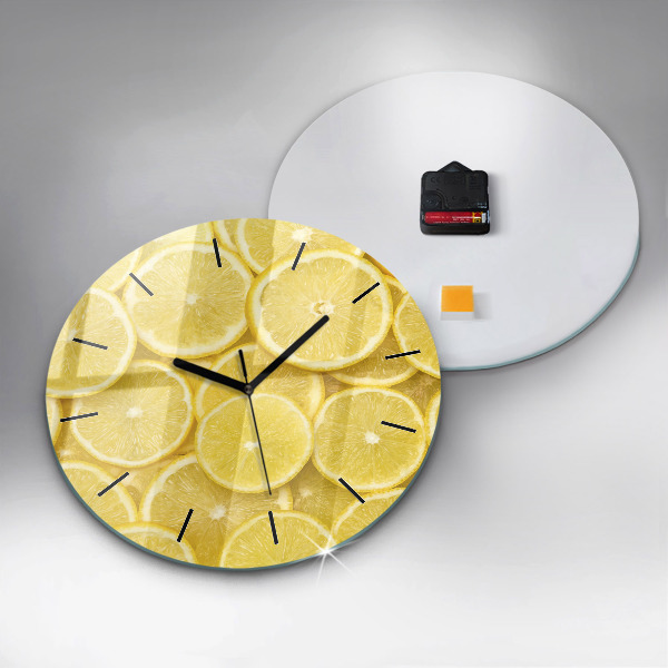 Orologio rotondo in vetro Fette di limone