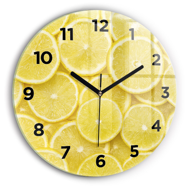 Orologio rotondo in vetro Fette di limone