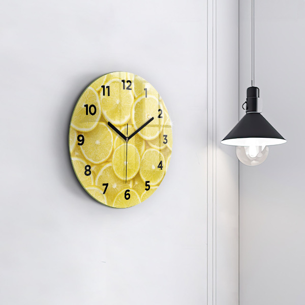 Orologio rotondo in vetro Fette di limone