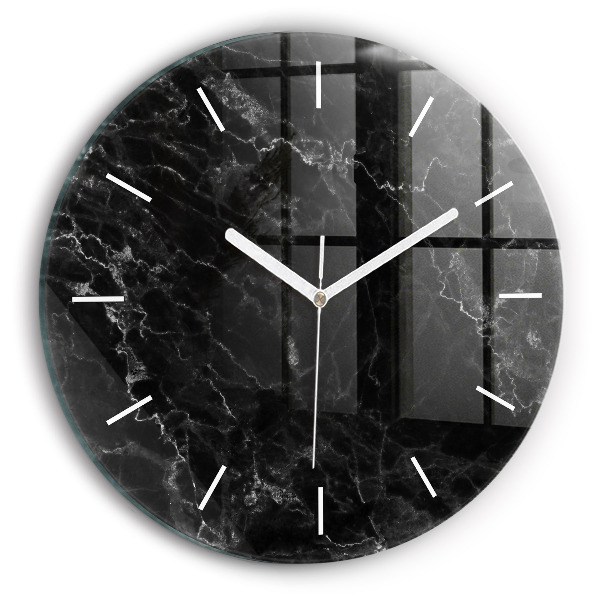 Orologio rotondo in vetro Marmo scuro
