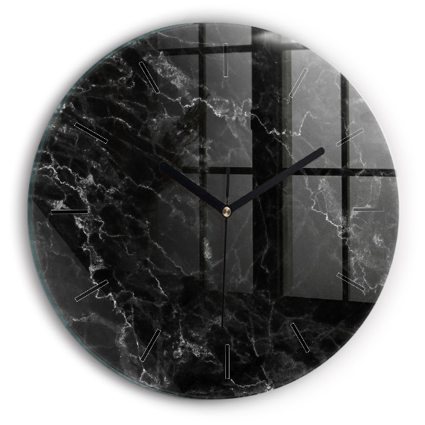 Orologio rotondo in vetro Marmo scuro