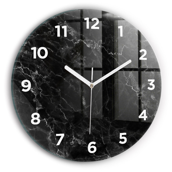 Orologio rotondo in vetro Marmo scuro
