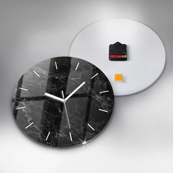 Orologio rotondo in vetro Marmo scuro