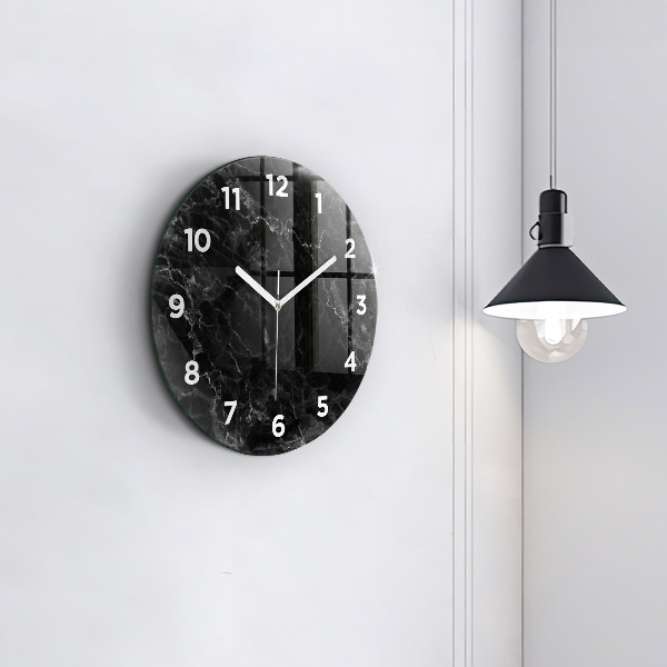 Orologio rotondo in vetro Marmo scuro