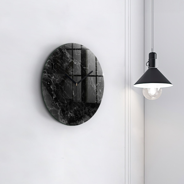 Orologio rotondo in vetro Marmo scuro