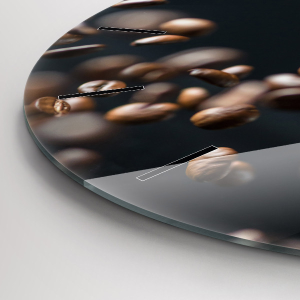 Orologio rotondo in vetro Chicchi di caffè