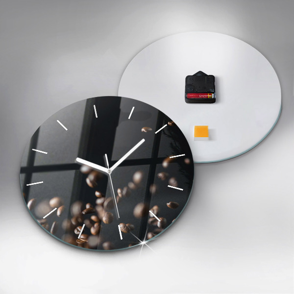 Orologio rotondo in vetro Chicchi di caffè