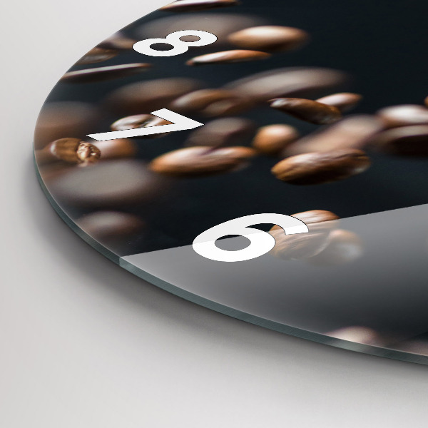 Orologio rotondo in vetro Chicchi di caffè