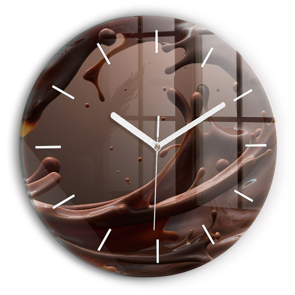 Orologio rotondo in vetro Onde di cacao