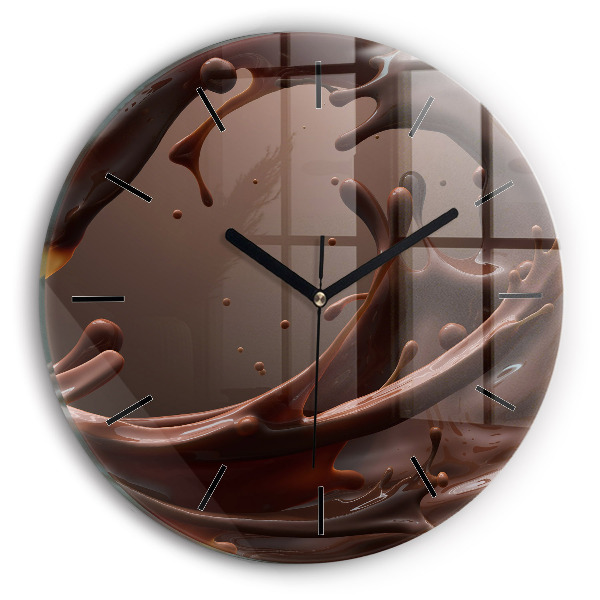 Orologio rotondo in vetro Onde di cacao