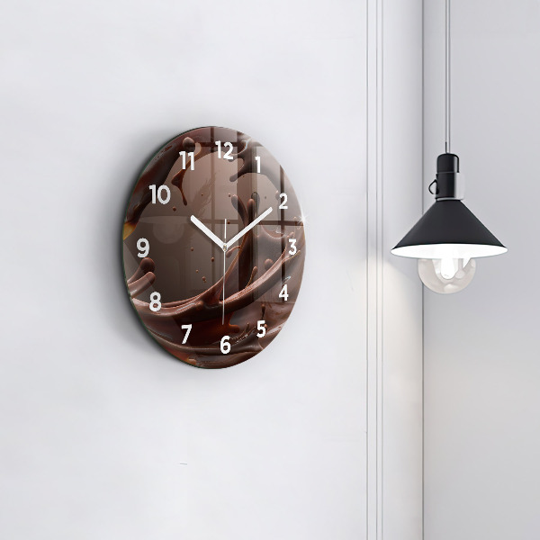 Orologio rotondo in vetro Onde di cacao
