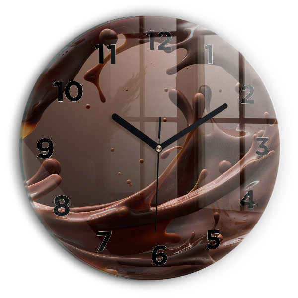 Orologio rotondo in vetro Onde di cacao