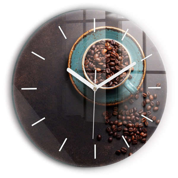 Orologio rotondo in vetro Una tazza di caffè