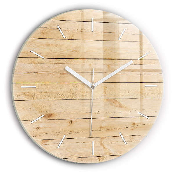 Orologio rotondo in vetro Tavole di legno