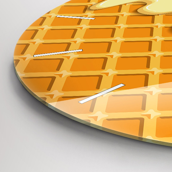 Orologio rotondo in vetro Waffle e gelato
